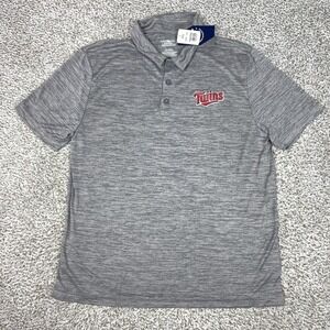 Minnesota Twins Shirt Mens XL Gray MLB Baseball Genuine Merchandise Polo Top